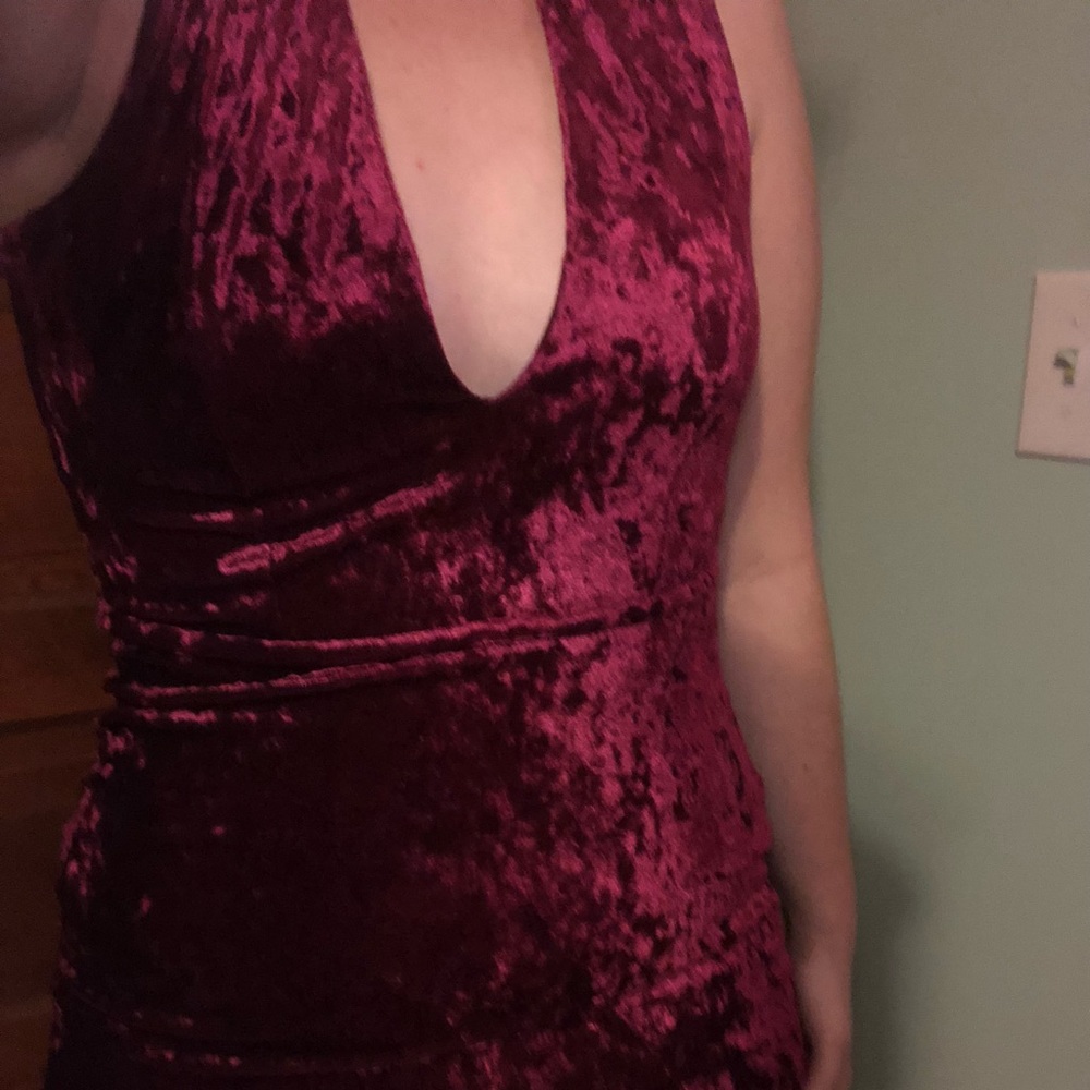 Maroon Velvet Party/Homecoming Dress